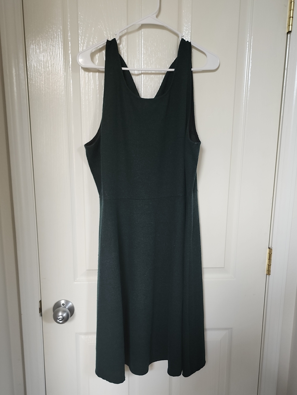 Sleeveless Dark Green A-Line Dress